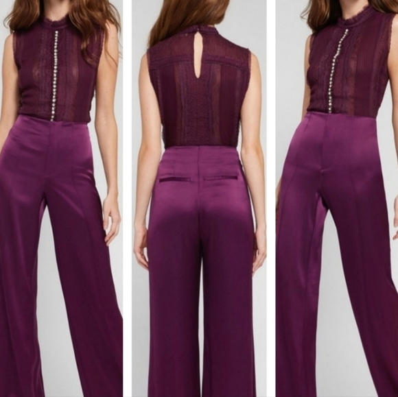 Alice + Olivia Valentine Mock Neck Crystal Top SIZE Large - Picture 6 of 11